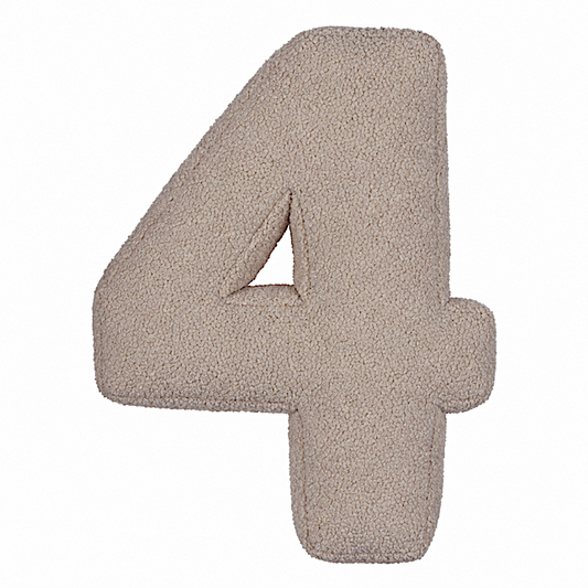 Cuscino cifra bouclé 4 | Cuscino numero 4
