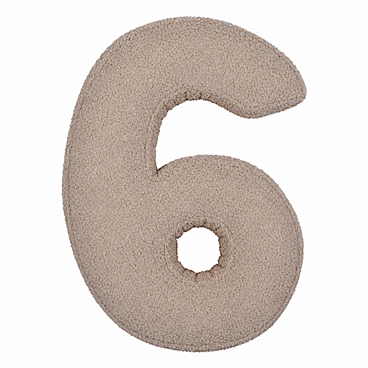 Cuscino cifra bouclé 6 | Cuscino numero 6