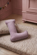 corduroy letter cushion L by bettys home in kids room on boucle mattress. Cushion in shape of letter