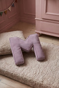 corduroy letter cushion M by bettys home in kids room on boucle mattress. Cushion in shape of letter