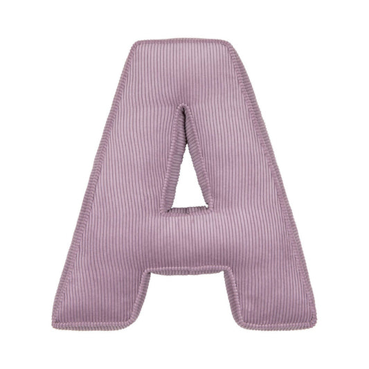 Corduroy Letter Cushion A by Bettys Home in violet 