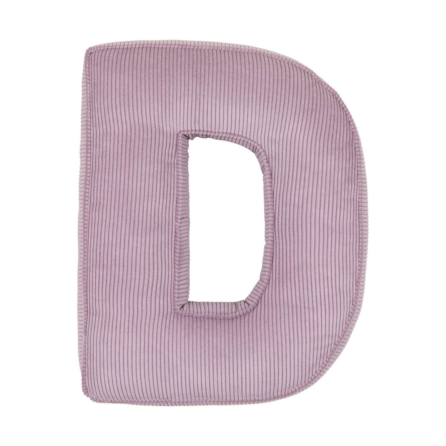 Corduroy Letter Cushion D by Bettys Home in lavender 