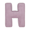 Corduroy Letter Cushion H by Bettys Home in lavender 