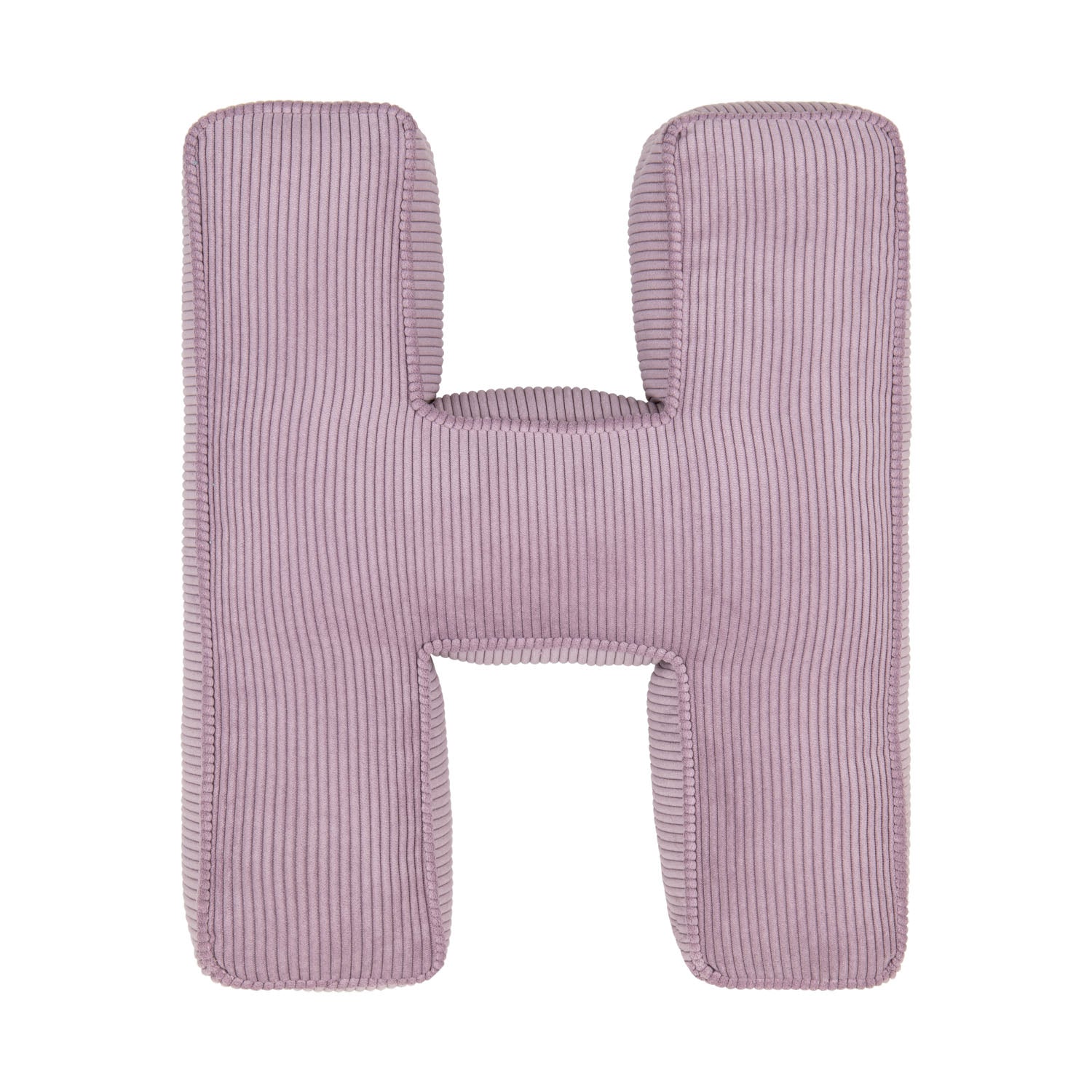 Corduroy Letter Cushion H by Bettys Home in lavender 