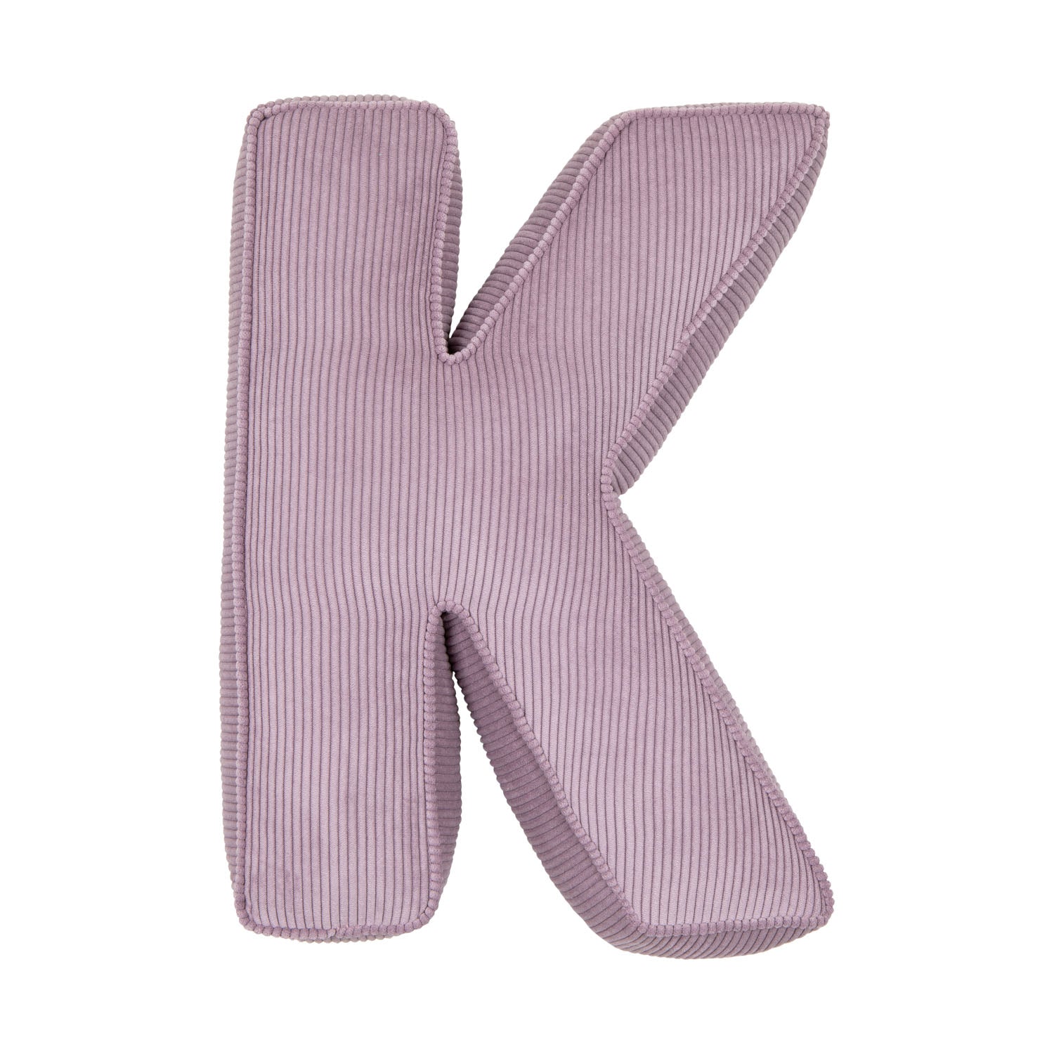 Corduroy Letter Cushion K by Bettys Home in lavender 