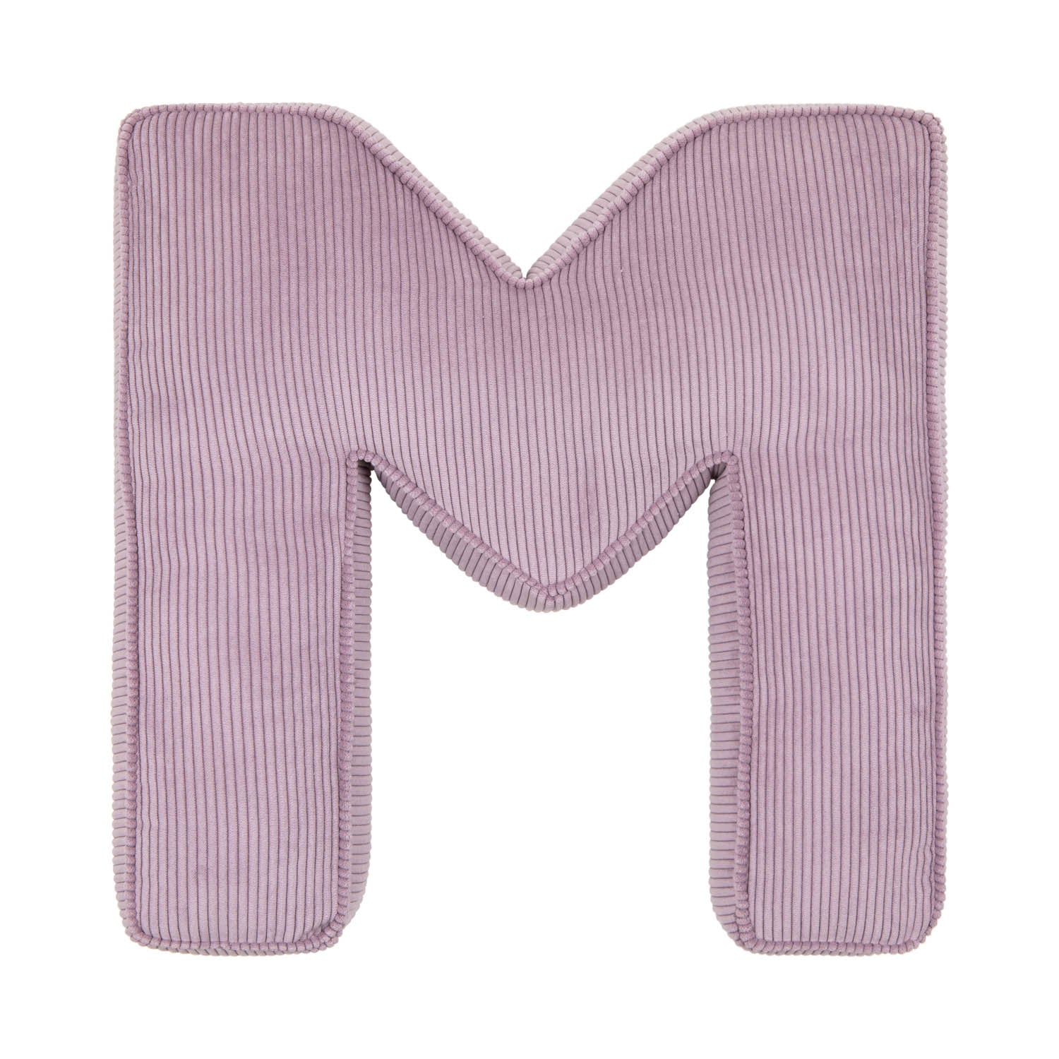 Corduroy Letter Cushion M by Bettys Home in lavender 