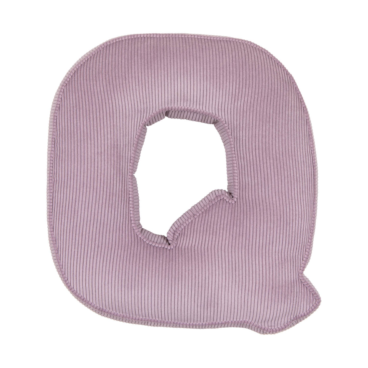 Corduroy Letter Cushion Q by Bettys Home in lavender 