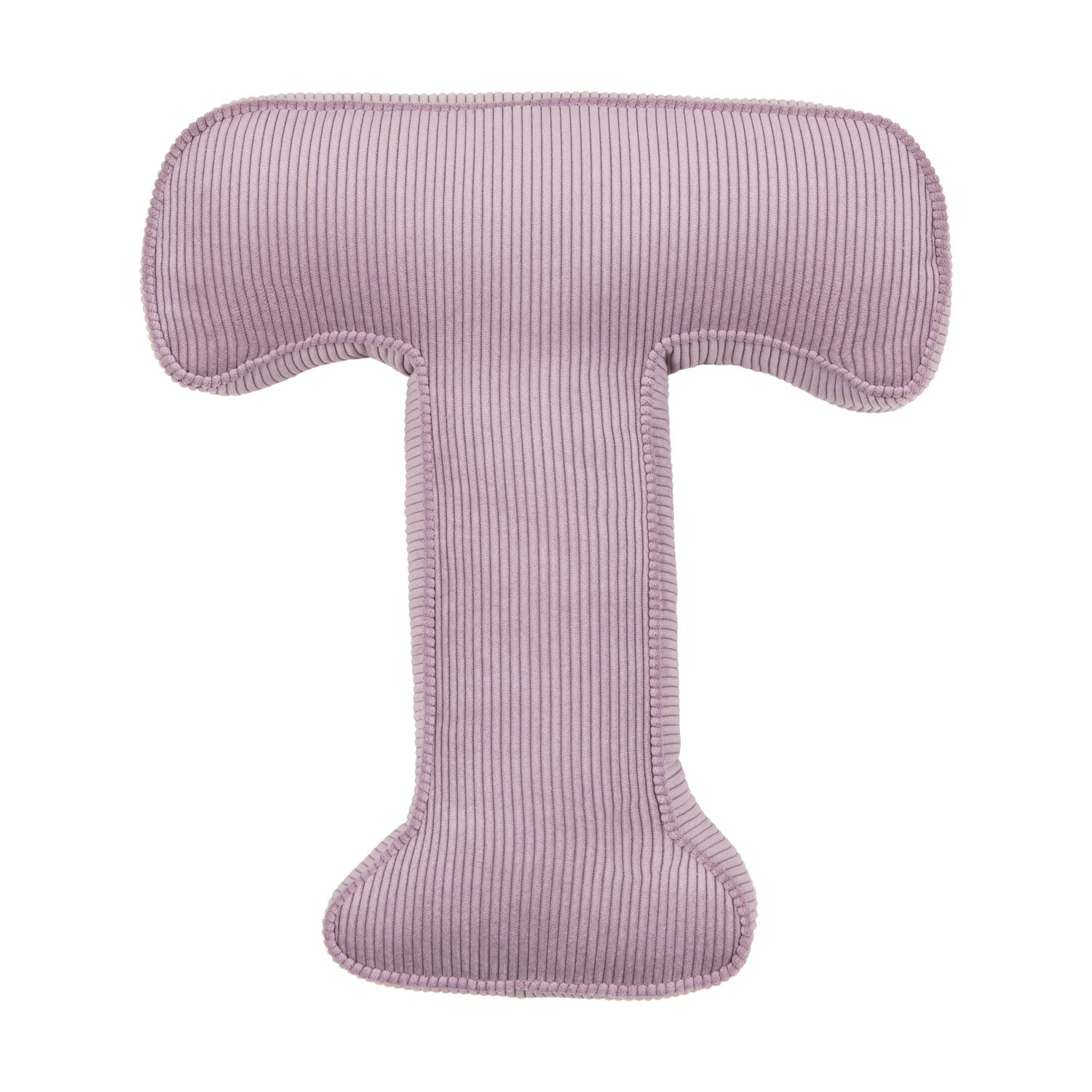 Corduroy Letter Cushion T by Bettys Home in lavender 