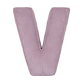 Corduroy Letter Cushion V by Bettys Home in lavender 