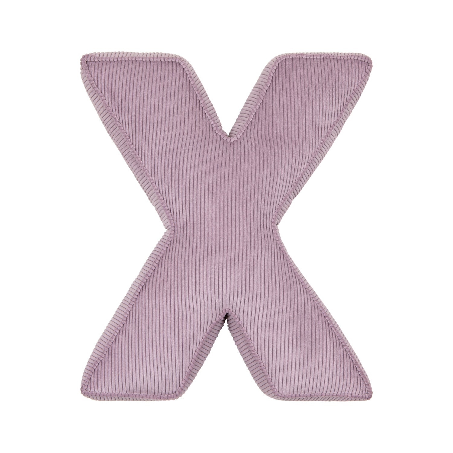 Corduroy Letter Cushion X by Bettys Home in lavender 