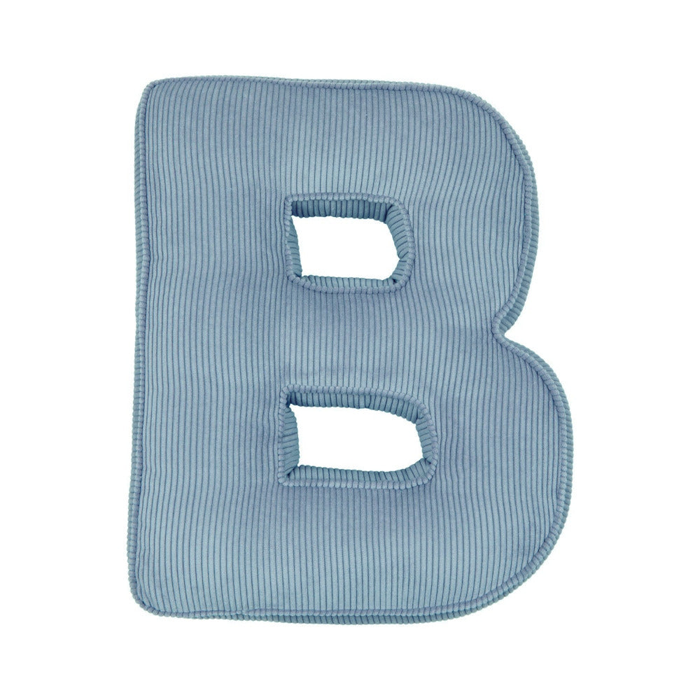 Corduroy Letter Cushion B by Bettys Home in blue 