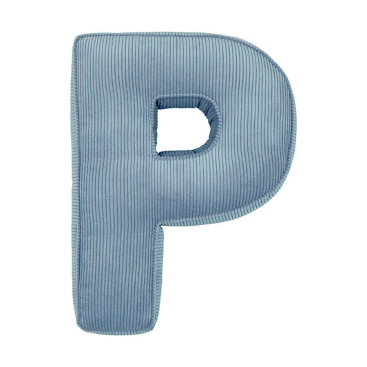 Corduroy Letter Cushion P by Bettys Home in blue 