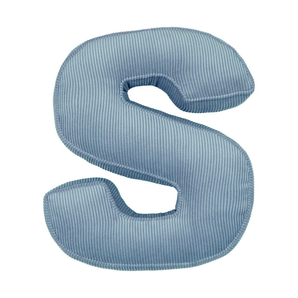 Corduroy Letter Cushion S by Bettys Home in blue 