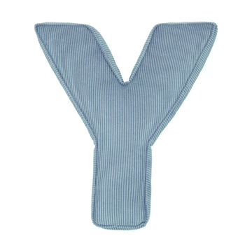Corduroy Letter Cushion Y by Bettys Home in blue 