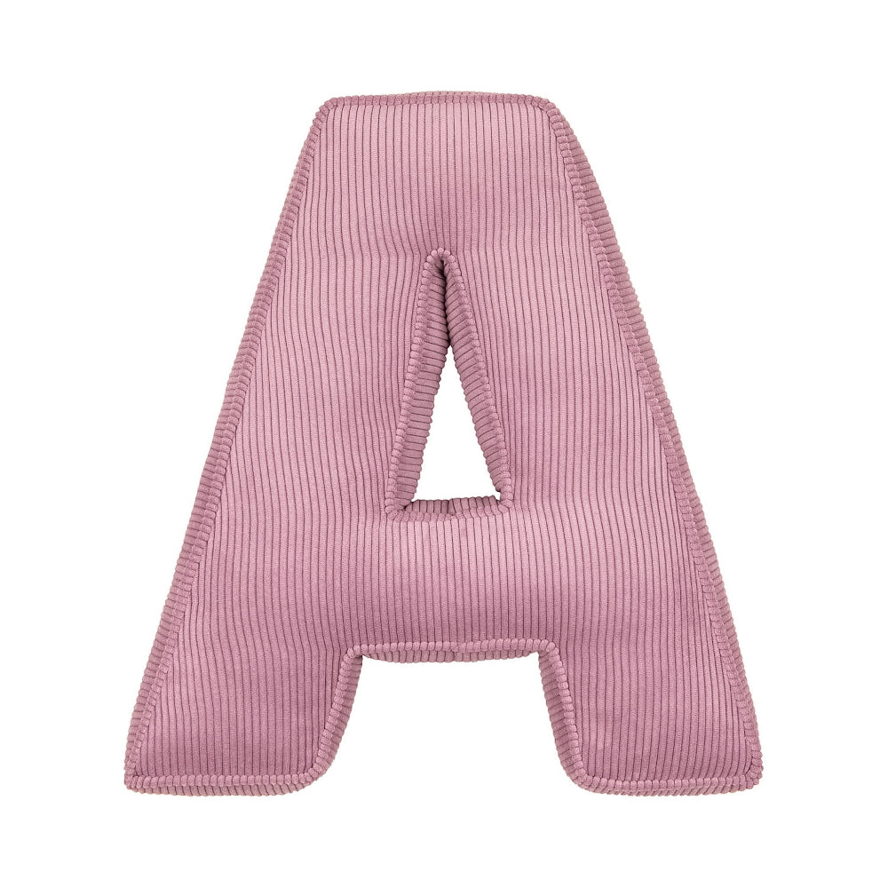 Corduroy Letter Cushion A by Bettys Home in pink 