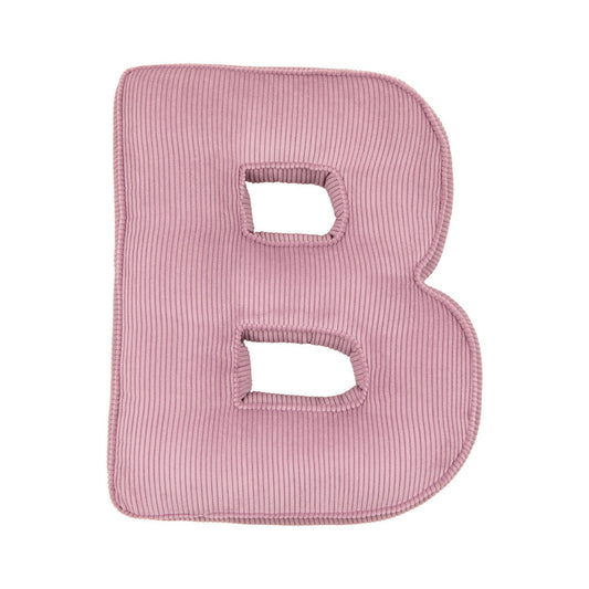 Corduroy Letter Cushion B by Bettys Home in pink 