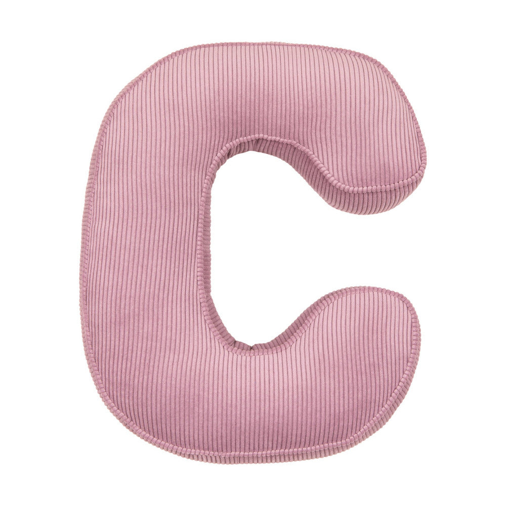 Corduroy Letter Cushion C by Bettys Home in pink 