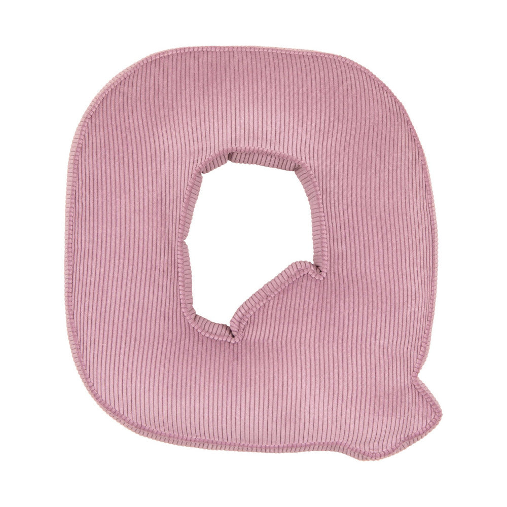Corduroy Letter Cushion Q by Bettys Home in pink 