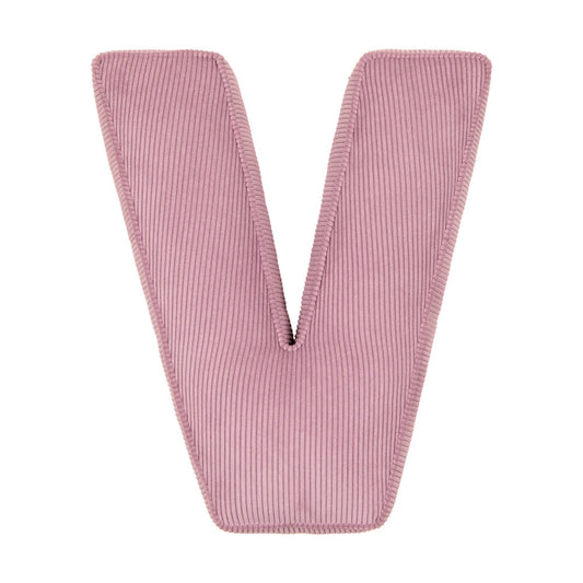 Corduroy Letter Cushion V by Bettys Home in pink 