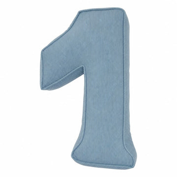 Coussin chiffre en velours côtelé 1 | Coussin numéro 1