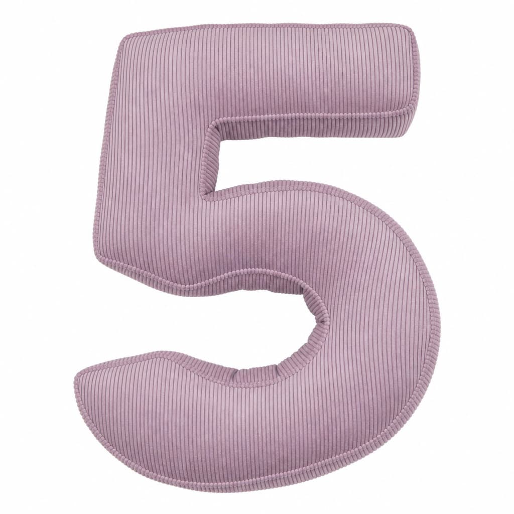 Corduroy Number Cushion 5 | Number Pillow 5 | Birthday Party Deco