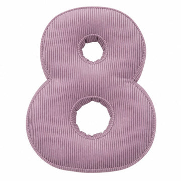 Coussin chiffre en velours côtelé 8 | Coussin numéro 8