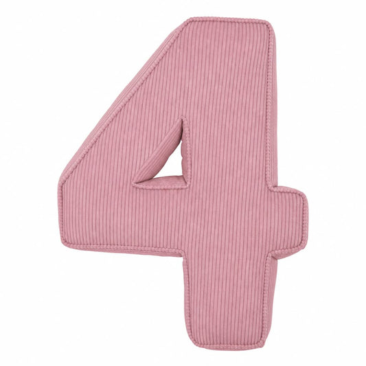 Corduroy Number Cushion 4 by Bettys home. Cushion in shape of number