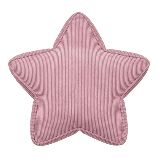 Pink corduroy star shaped pillow product photo on white background by Bettys Home