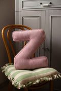 corduroy letter cushion Z by bettys home in kids room on chair. Cushion in shape of letter