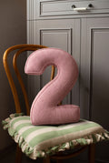 Corduroy Number Cushion by Bettys Home on chair