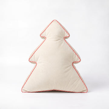 Velvet Christmas Tree Cushion | Cushion Christmas Tree Cream