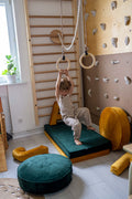 cozy blue velvet mattress for reading nook, soft floor play mat with removable cover, floor mattress by bettys home
